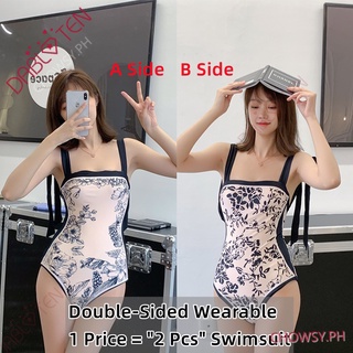 Double-Sided Wearable Black One-Piece Swimsuit For Women 2022 New With Padded High Quality Authentic Swimming Attire