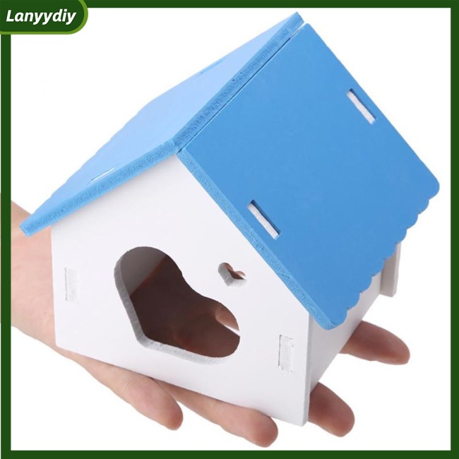 gd Trendy Hamster Wooden Nest Sleeping  House Home Luxury Cage Pet Diy Hideout Hut Toy Sports Climbing Frame Small #7