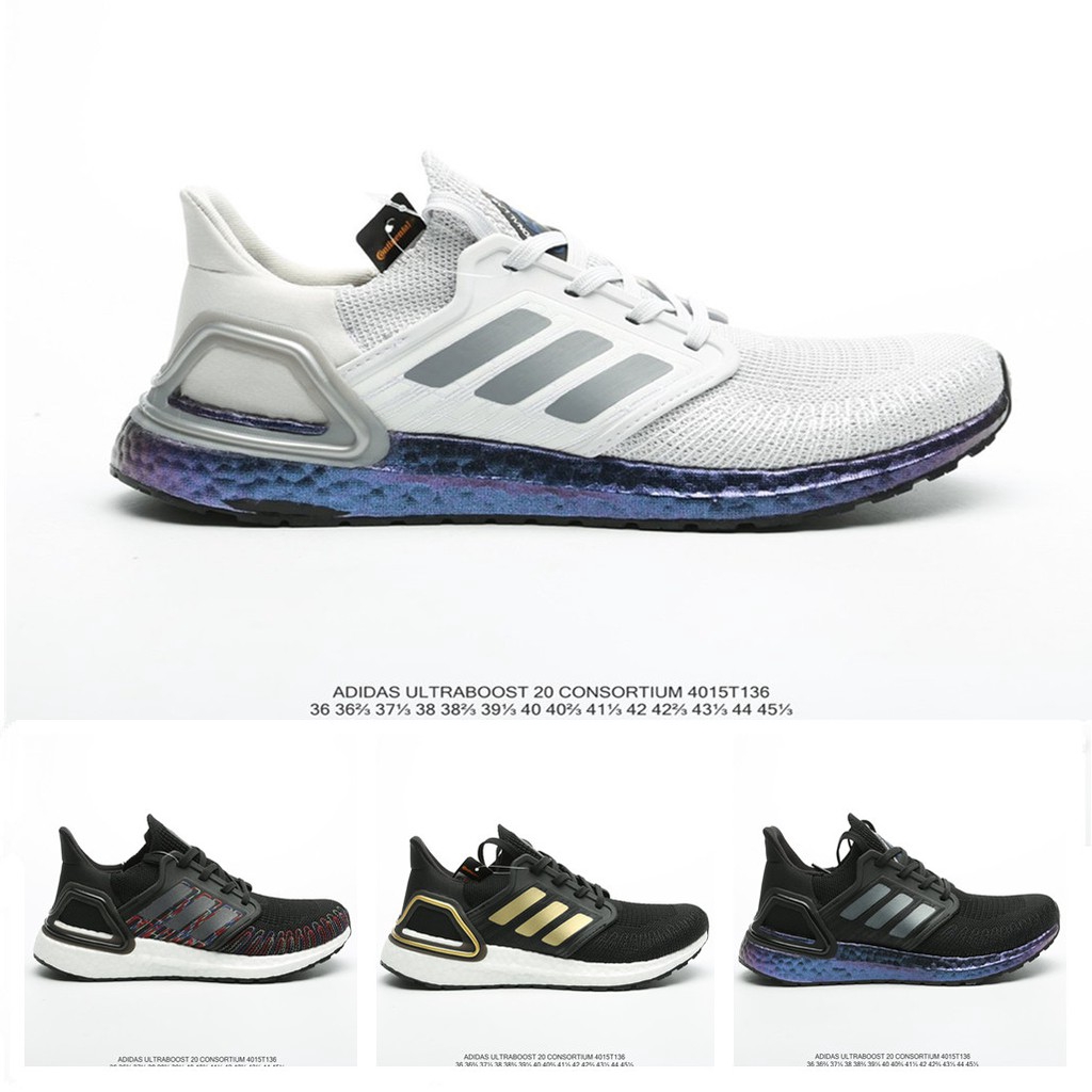Adidas Ultra Boost 20 Blue Gold Usa Popcorn Breathable Sports Running Shoes  | Shopee Philippines