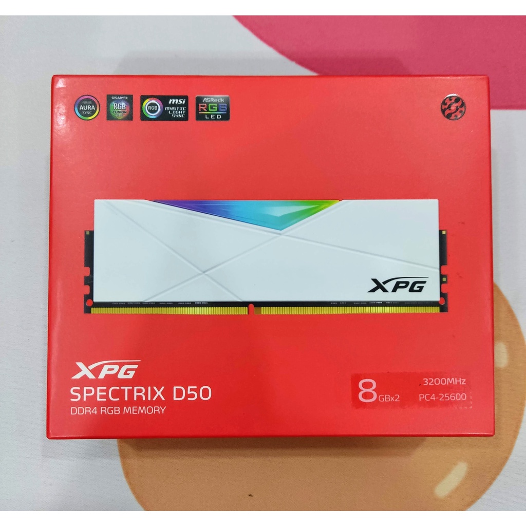 ADATA XPG Spectrix D50 8gb / 16GB (8GBx2) White Silver RAM DDR4 3200Mhz ...