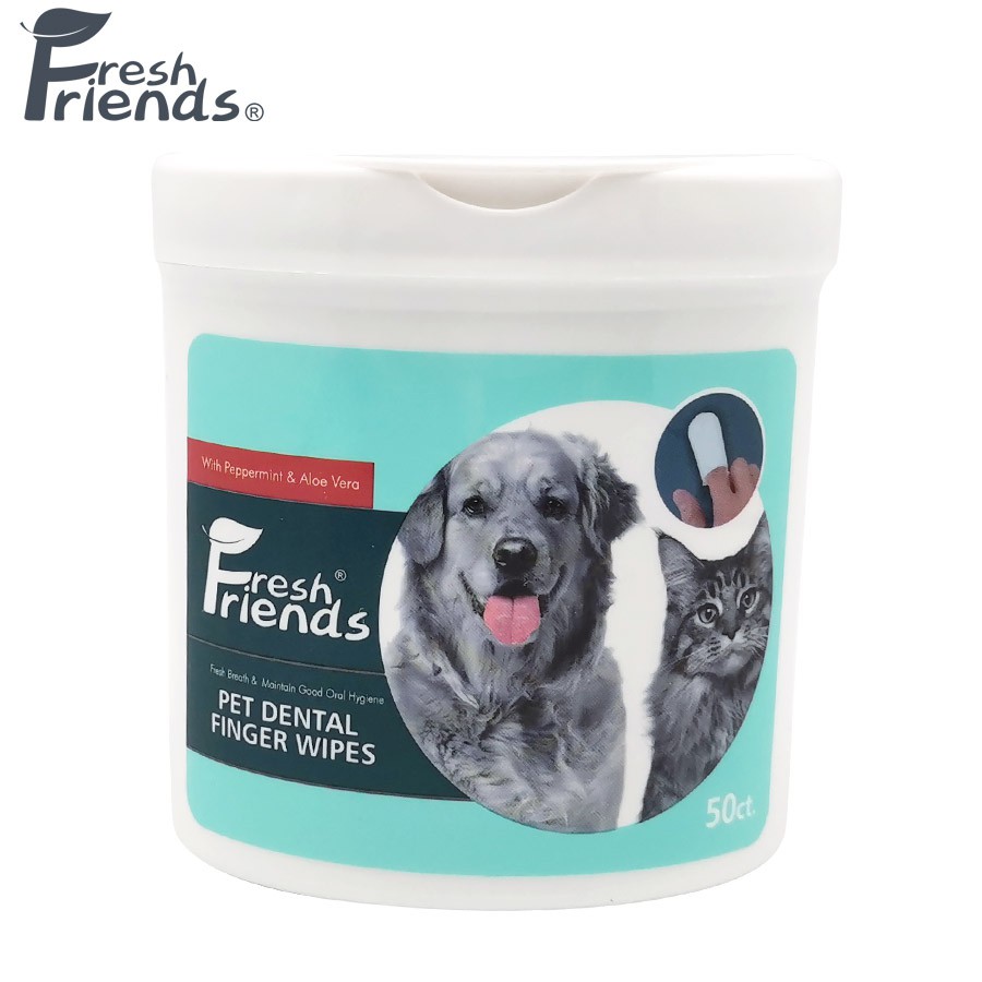 Fresh Friends Pet Dental Wipes 50pcs for Dogs and Cats Pet Toothbrush