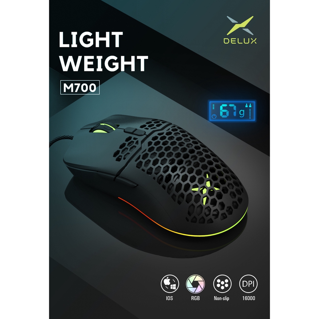 Wireless Gaming Mouse, 2.4G Lightweight Honeycomb Shell Ergonomic RGB Mice With 750mAh Rechargeable Battery, Energy Saving, 6 Buttons & Mini USB Receiver For Windows, Mac OS, Laptop, Smart TV(White