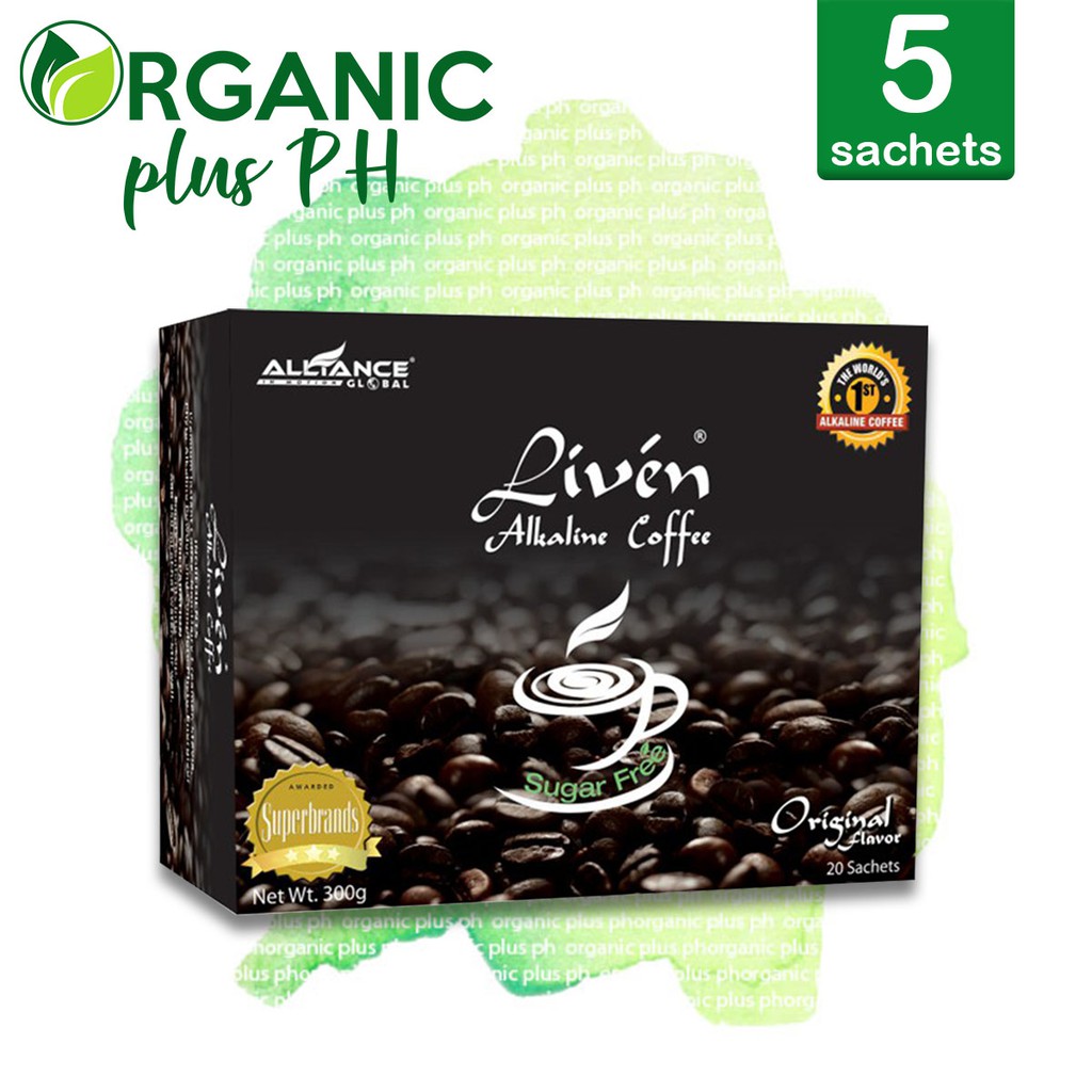 Liven Alkaline Coffee 20 Sachets ( SUGAR FREE ) Shopee Philippines