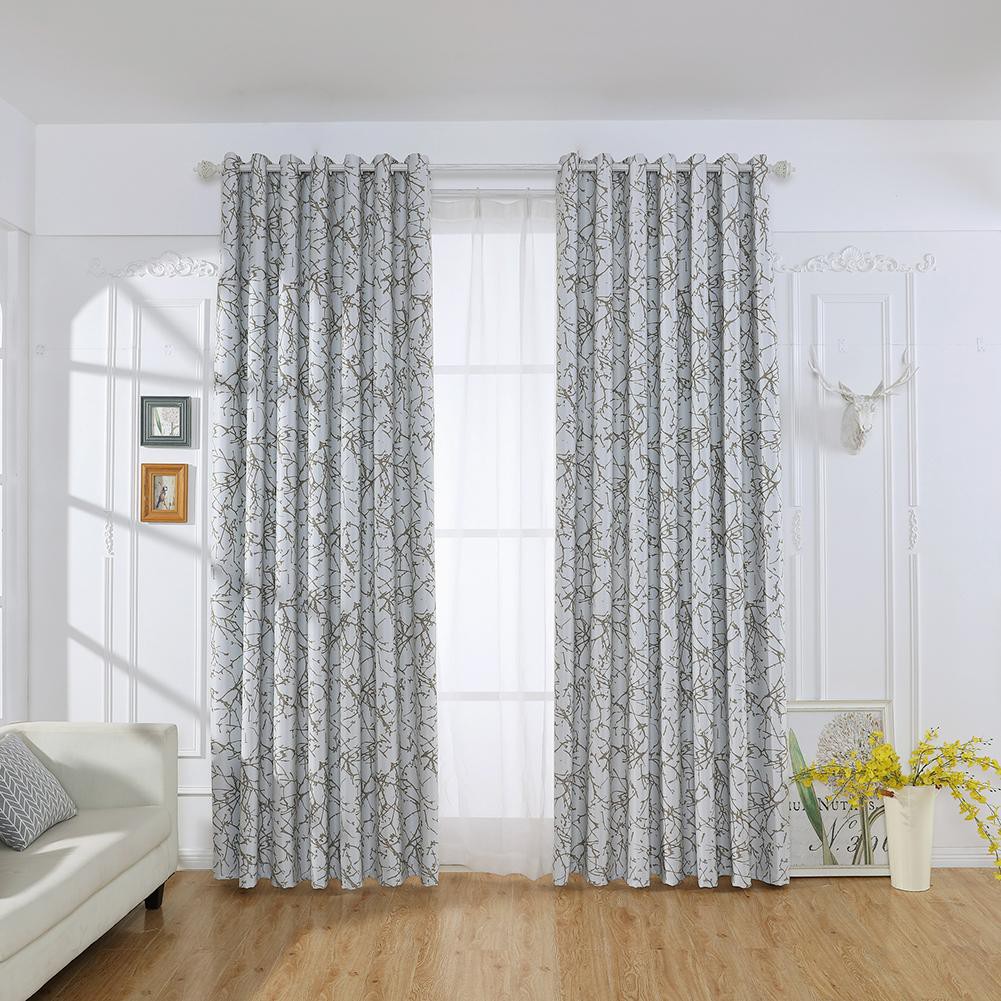 O Fashion Branch Printed Home Blackout Curtains Bedroom Windows