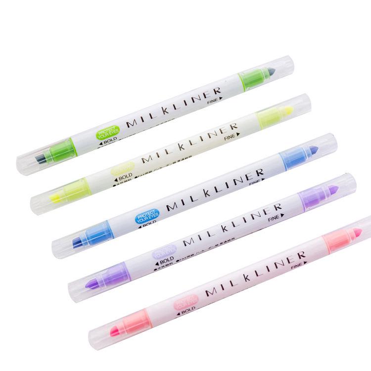 Multicolour Double Highlighter Pen Pastel Liquid Marker Fluorescent