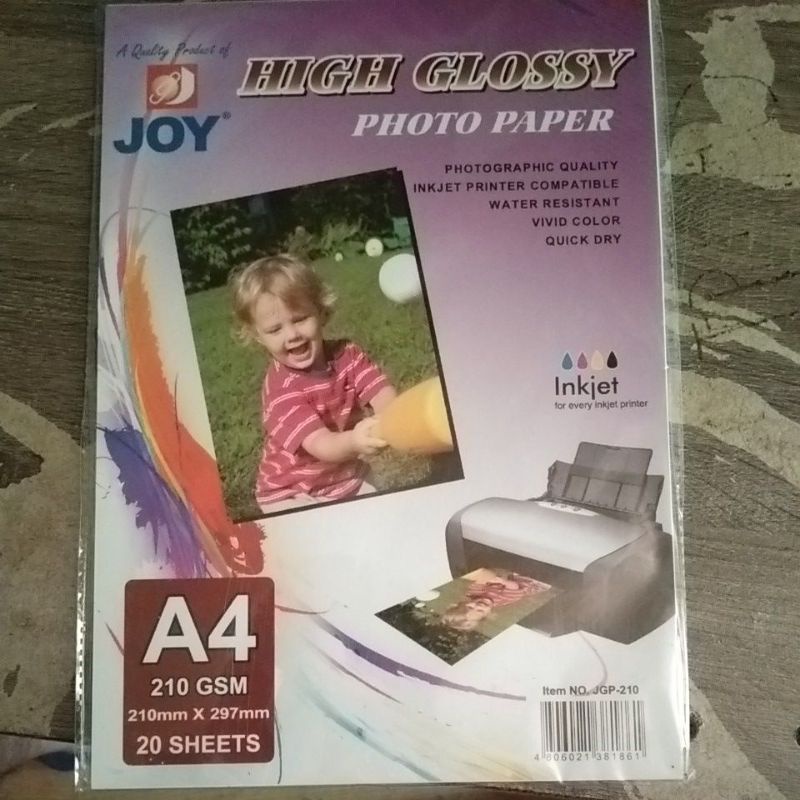 Photo paper JOY 210gsm no back print (20sheet)per pack | Shopee Philippines