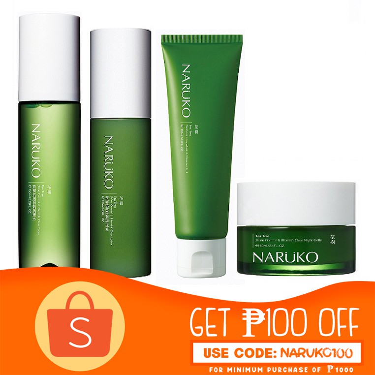 Naruko Tea Tree Shine Control Blemish Basic Skincare Set Shopee Philippines