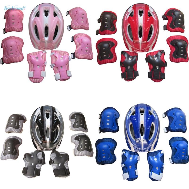 Roller Skating Helmet Knee Pads Protector Set Is Great For 5-15 Years Old Kid