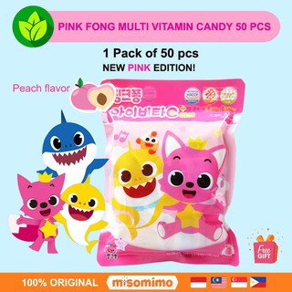 [READY] Pinkfong Korea Multi Vitamin Candy 50 pcs Pink Fong Baby Shark + FREE Bonus Gift
