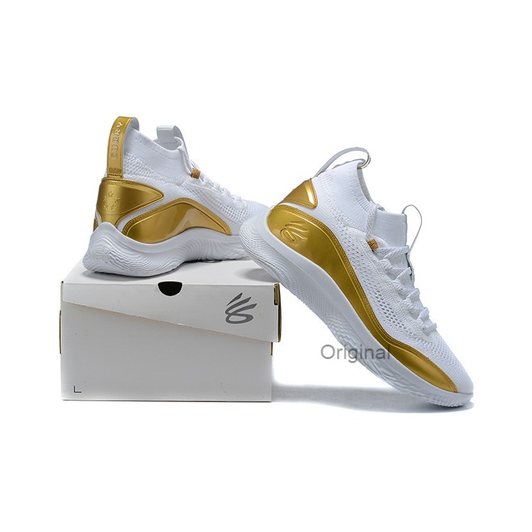100% Original Under Armour Curry Flow 8 Platinum White Gold Sports  Basketball Shoes for Men | Shopee Philippines