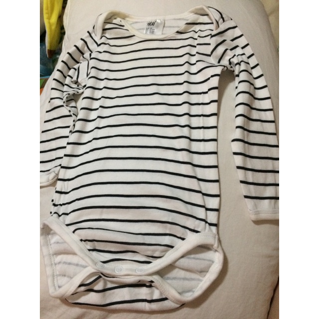black and white striped onesie