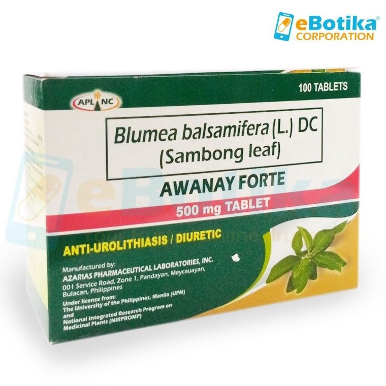 Sambong Leaf ( Awanay Forte) Herbal Medicine Diuretic 500mg (100pcs/per Box) Shopee Philippines