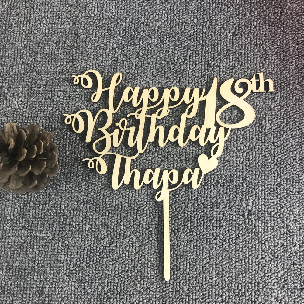 Personalized Name And Age Happy Birthday Cake Topper Custom Birthday