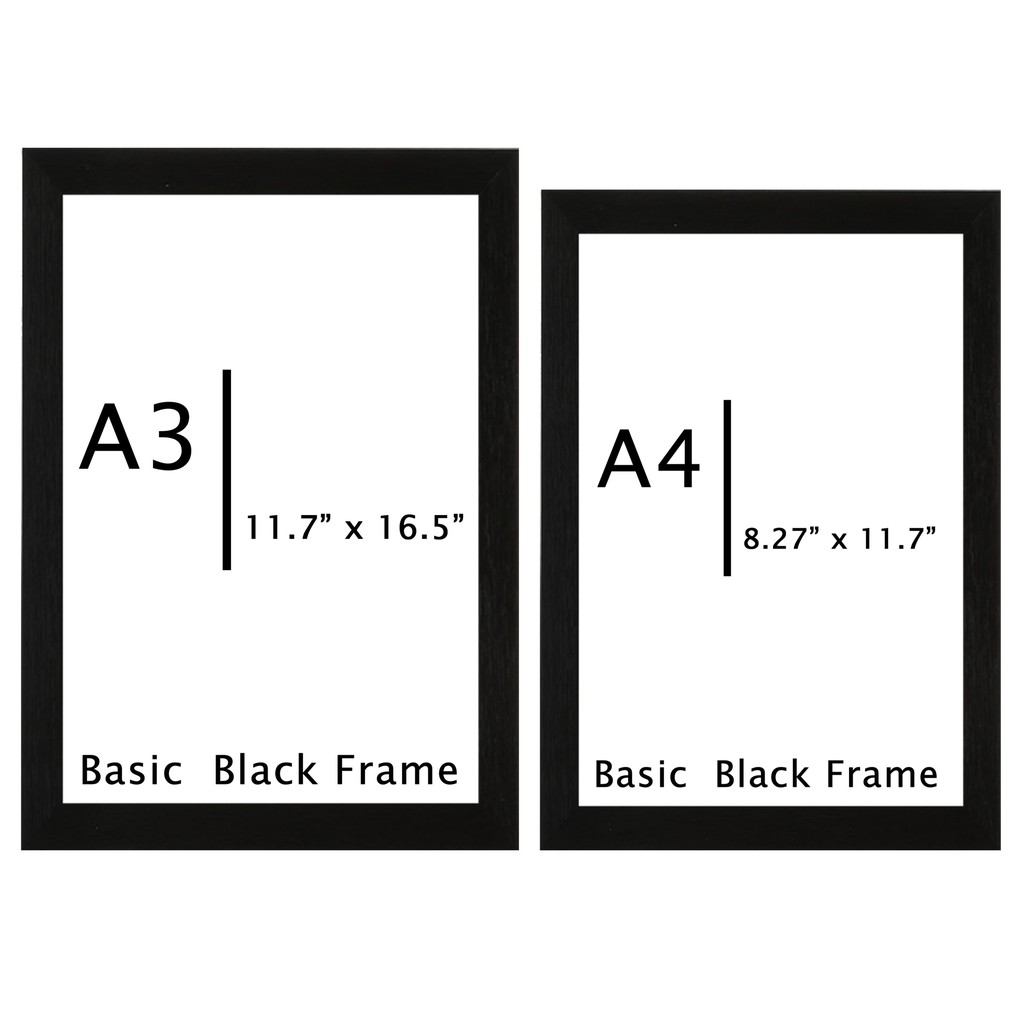 A4, A3 Picture Frame Black For Certificate Photo Poster for