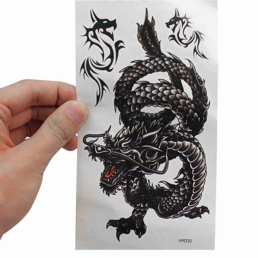 Men S Temporary Tattoo Dragon Fake Tatoo Sticker Body Art Shopee Philippines