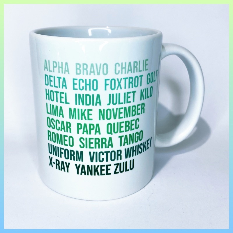 Nato Phonetic Alphabet Large Mug Alphabet Phonetic Aviation Printed