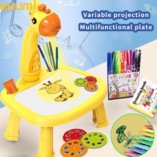 Drawing Projector Table for Kids,Trace and Draw Projector Toy,Art Painting Drawing Table Led Learning Projector Toddler Child Drawing Playset Educational Toys for Kids Boys Girls A
