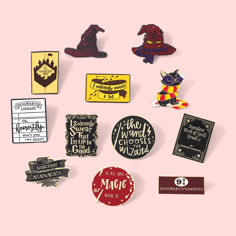 Ready Stock Quick Shipping Free Anti-Exposure Brooch Harry Potter Merchandise Metal Badge Pin Buckle Creative Unique