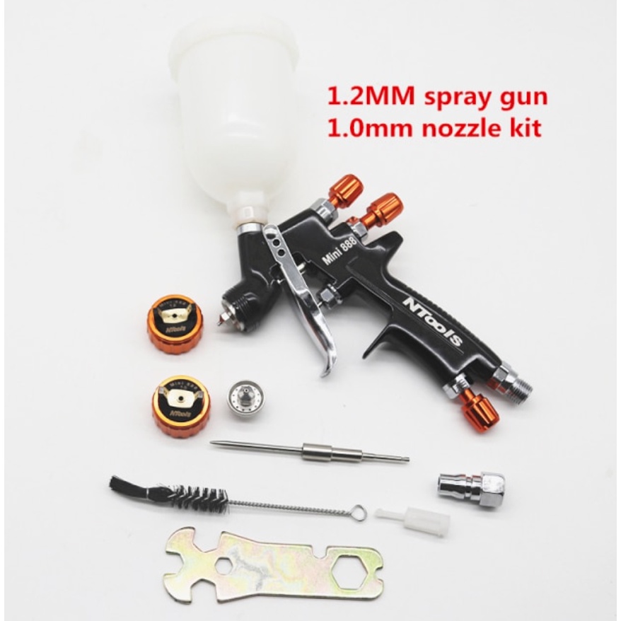 1.2MM Spray Gun 1.0MM Nozzle Kit 400CC/250CC Tank Air Spray Gun With