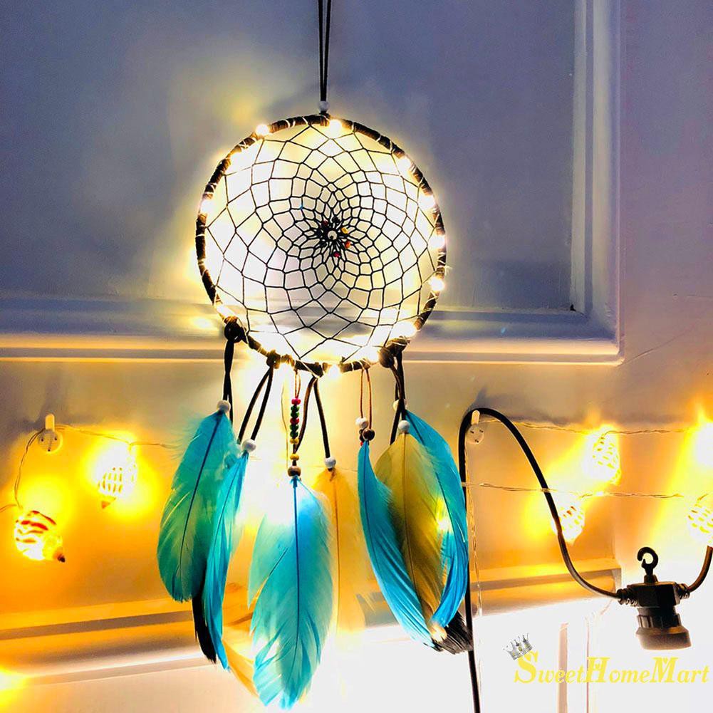 Great Gift Idea Night Light Handmade Dream Catcher Wind Chime Led