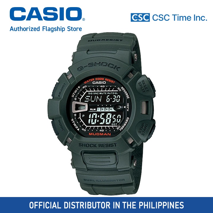 Casio G-Shock Mudman (G-9000-3VDR) Resin Strap 200 Meter World Time Digital Watch
