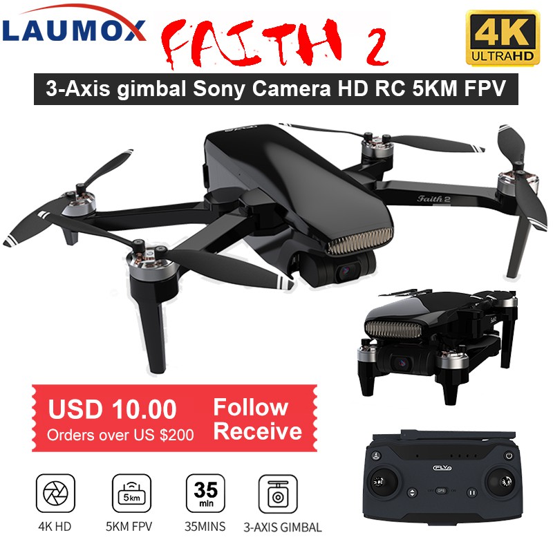 Laumox faith 2 drone 4k gps hd camera 3-axis gimbal quadcopter ...