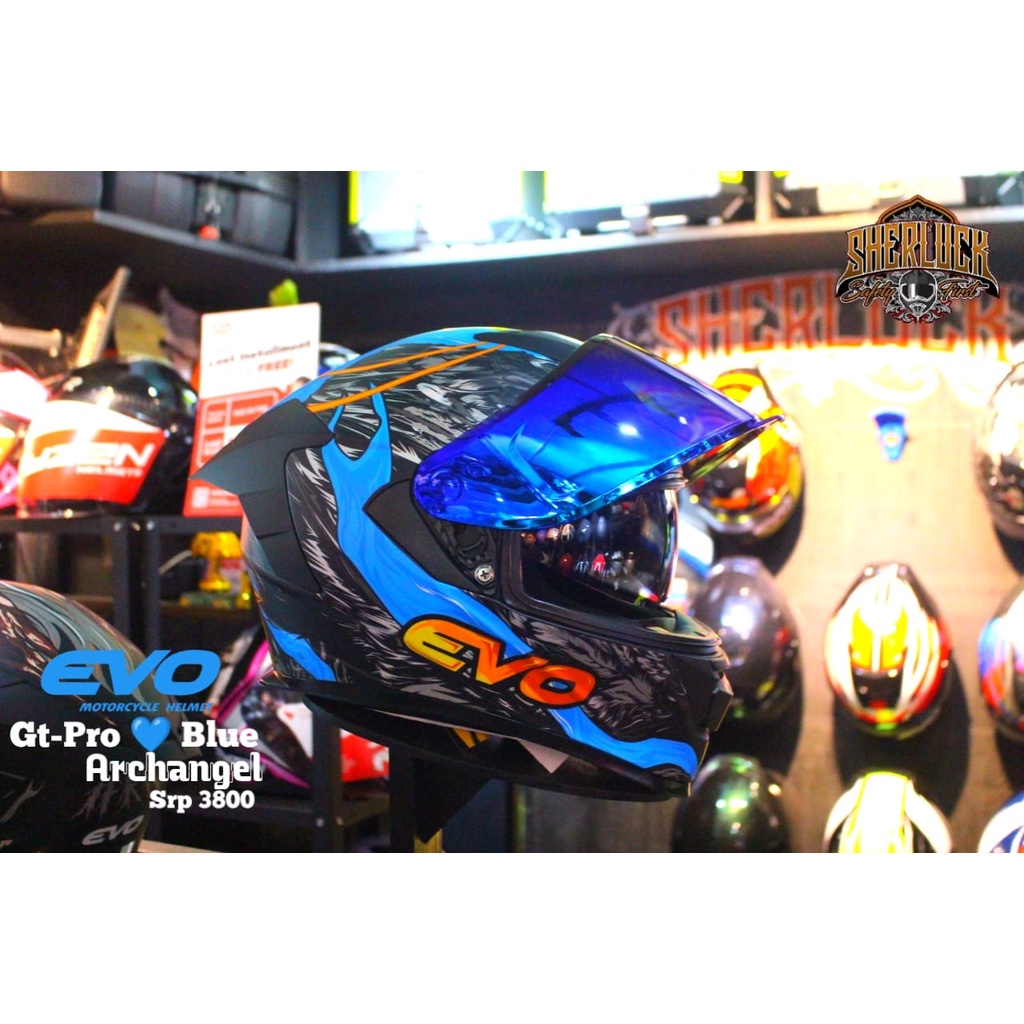 EVO GTPRO Archangel Full Face Dual Visor Helmet with Free Clear lens
