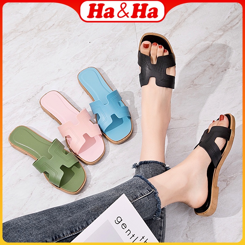 Haandha Fashion Korean Rubber Womens Flat Slippers Add One Size Shopee Philippines 0118