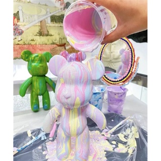 COD Onhand DIY Violent Bearbrick Color Fluid Bear Coloring Unique Bear Acrylic Color Pouring