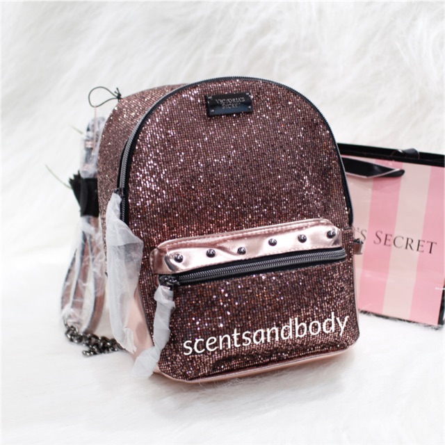 victoria's secret pink glitter backpack