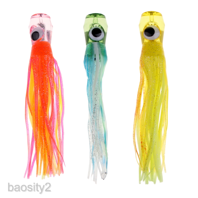 Octopus Squid Skirt Lure Jigs Saltwater Soft Bait Crankbaits Fishing ...