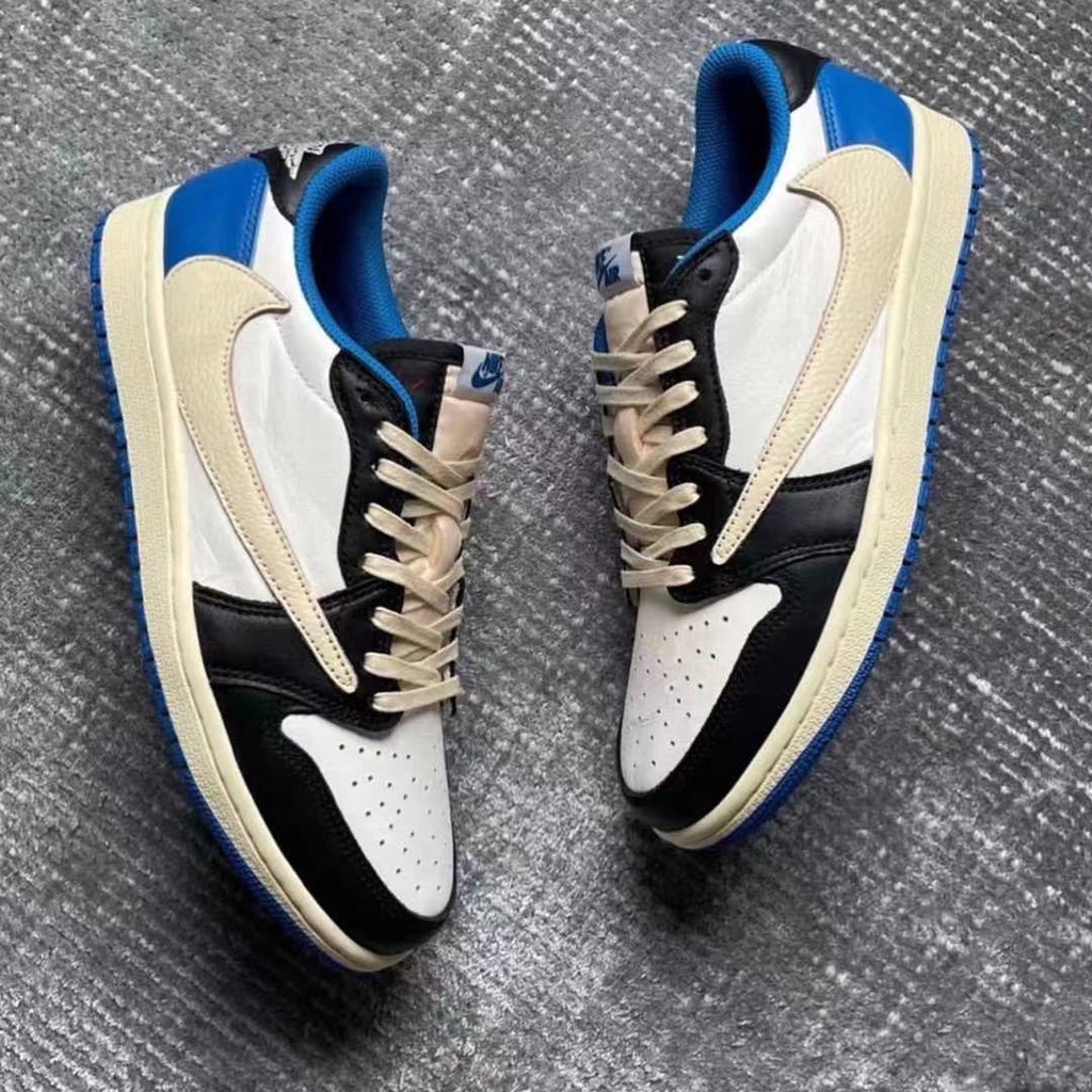 Breathable Fashion Sneakers Fragment Design X Travis Scott X Air Jordan 1 Low Cut For Men Shopee Philippines