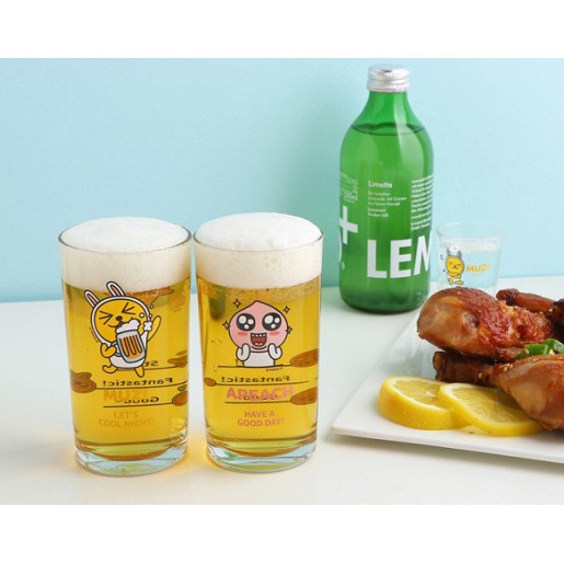 [Kakao Friends] Korean Soju and Beer (Somac) Mix Drink Glass 4p Set