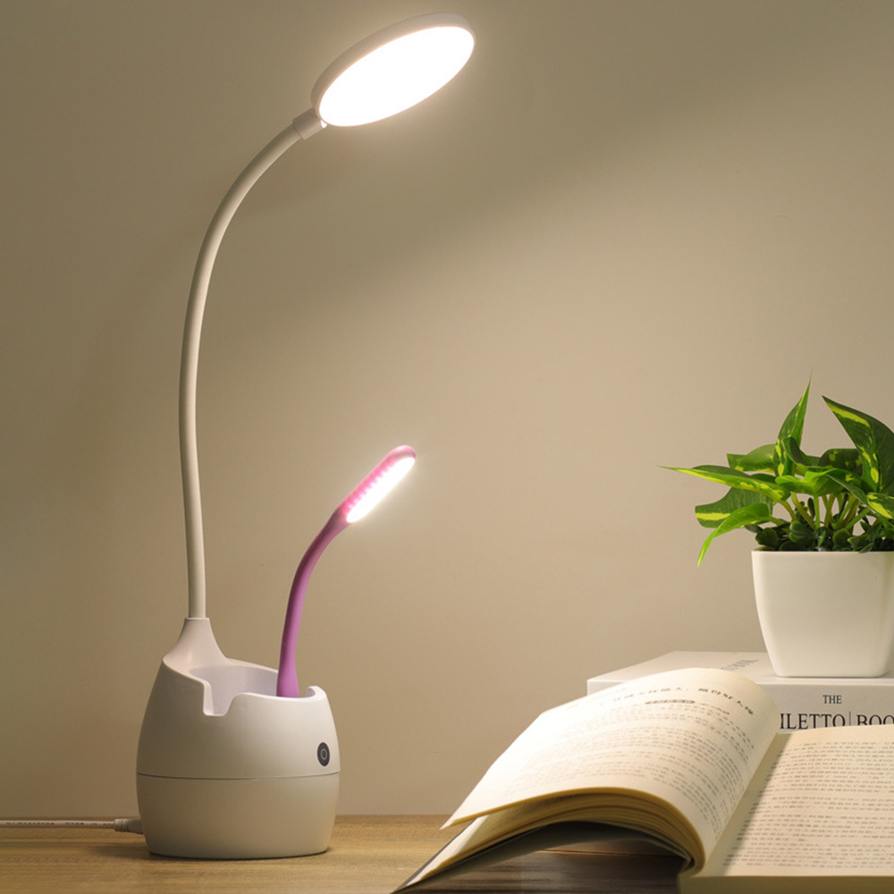 white desk lamp with usb port