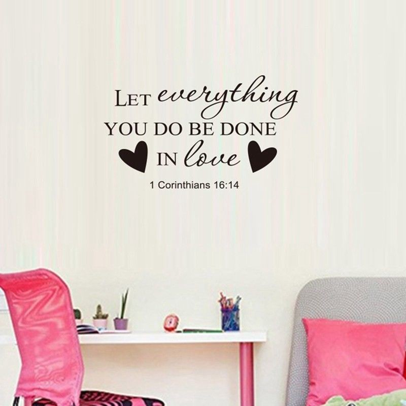 Bible Verse Wall Stickers Religious Decor Christian Quote Vinyl Wall Art Decals Shopee Philippines