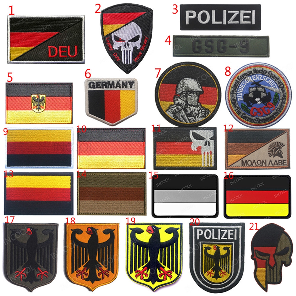 Germany Flag Embroidered Patch German Eagle Iron-On Aufnäher Deutschland 2 PCS 