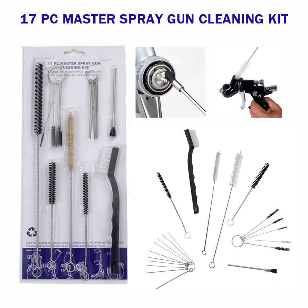 17pcs Airbrush Spray Guns Nozzle Cleaning Repair Tool Kit Needle