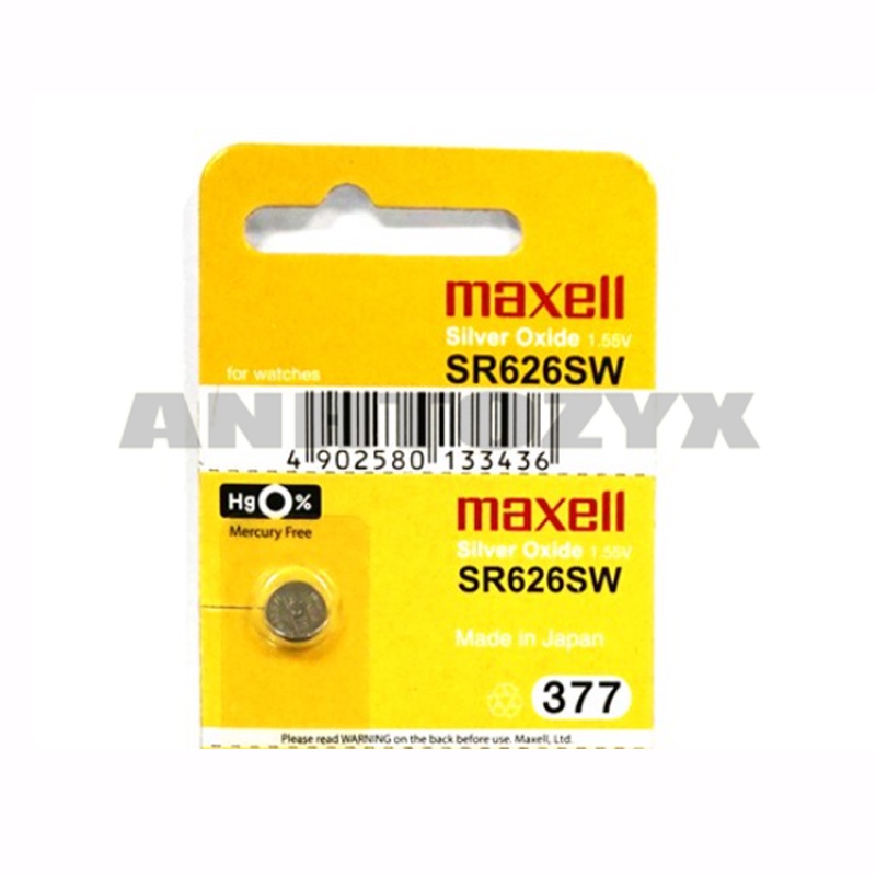 SR626SW Maxell Silver Oxide Battery 1.55V for Watch "sold per piece