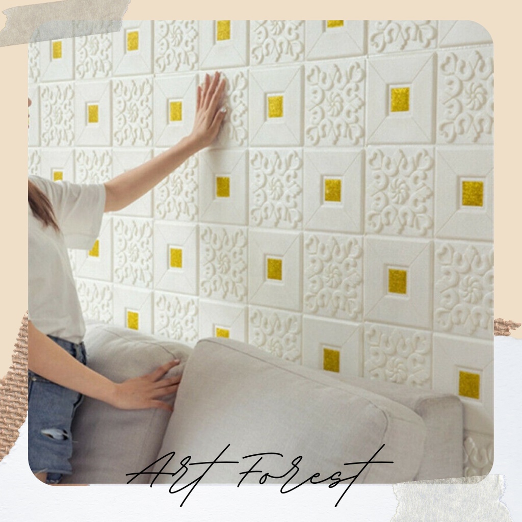 White flower design 3D wall sticker for home décor 70cm*70cm & 35*35cm self-adhesive waterproof foam