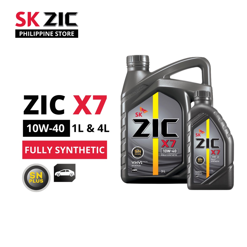 SK ZIC X7 10W40 Fully Synthetic Engine Oil Shopee Philippines