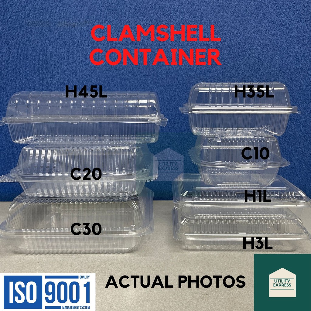 [10 to 20 PCS] Clamshell Plastic Containers / OPS Plastic Food