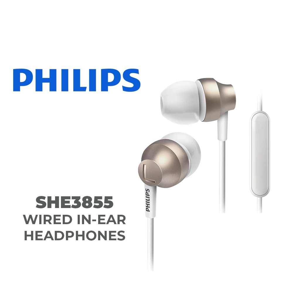 Philips SHE3855 Wired With Mic In Ear Headphone | Shopee Philippines