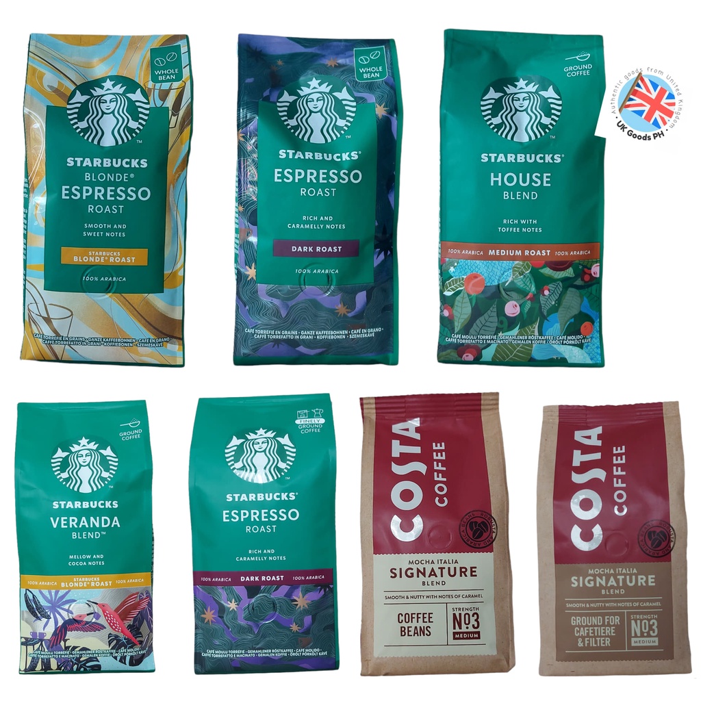 STARBUCKS GROUND BEANS COFFEE, EXTRA SPECIAL BY ASDA, COSTA IMPORTED
