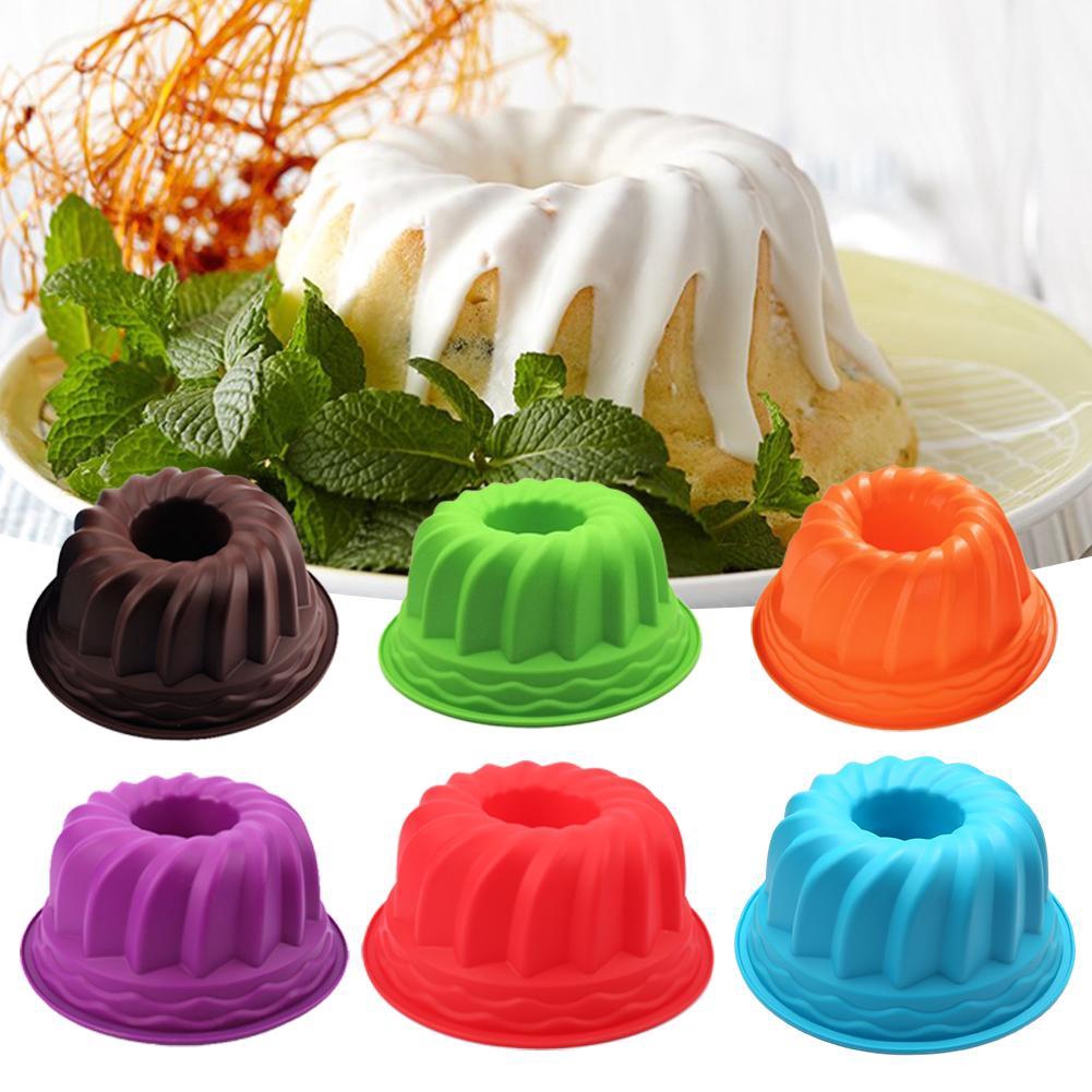 Thicken Hollow Spiral Shaped Silicone Cake Mold Bakeware Baking Tool 