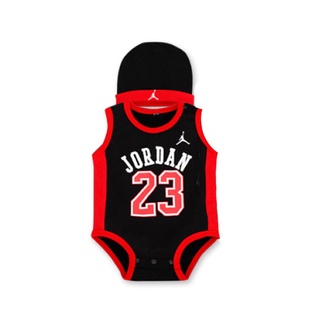 Newborn Baby Boys Girls Jersey Jordan 23 Cotton Sleeveless Jumpsuit With Top Hat For Kids #3