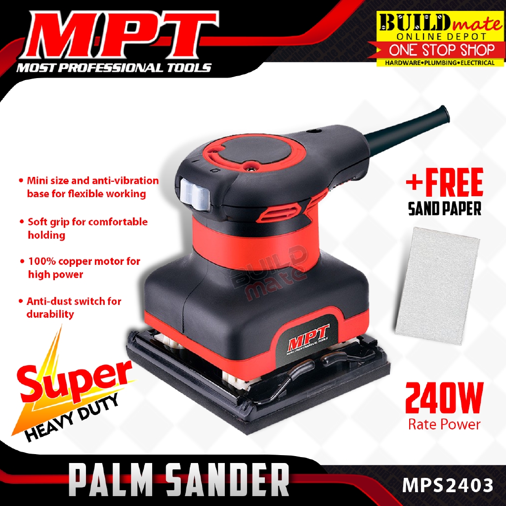 MPT Palm Sander 240W 100 Copper Motor 110x110mm Most Professional