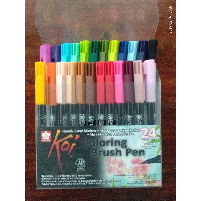 wenselijk deelnemer Rose kleur Sakura Koi Brush Pens 24 pcs set | Shopee Philippines