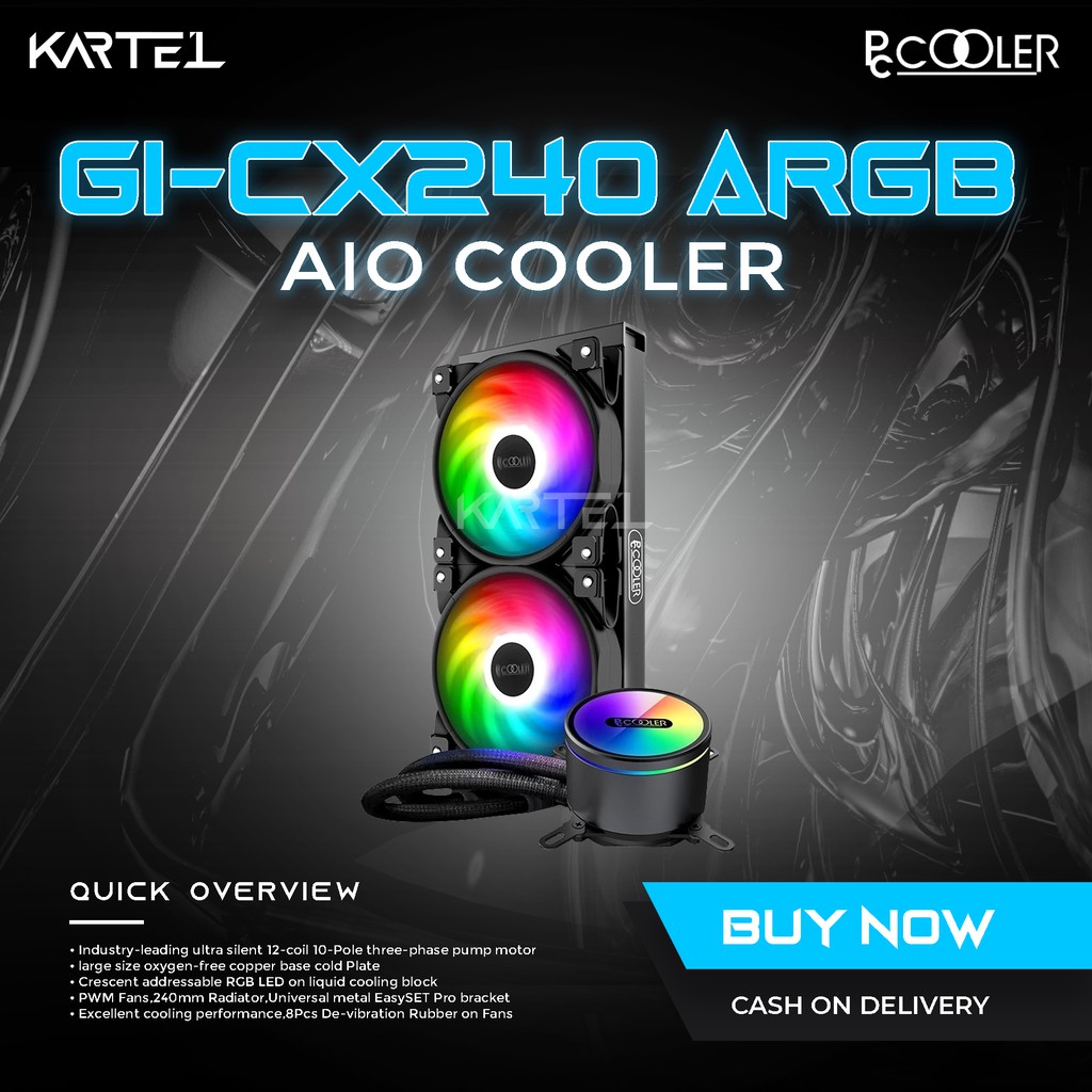 PCCOOLER GICX240 ARGB AIO Liquid CPU Cooler TDP 250W PC cooler