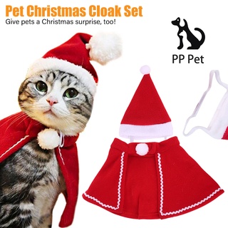Christmas Pet Cape Clothes Set Cat And Dog Headgear Cape Transformation Outfit
