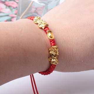 Red Rope Woven Transfer Beads Pixiu Lucky Bracelet To Ward Off Evil Spirits And Attract Wealth Transfer Hand Rope Fashion Jewelry Accessories #5